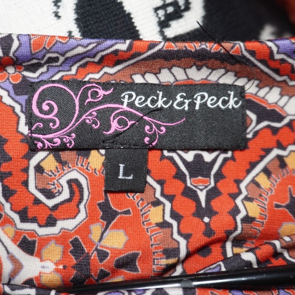 Peck & Peck Womens Multi Color Paisley Scoop Neck Mid Sleeve Blouse Size Large - Picture 6 of 6